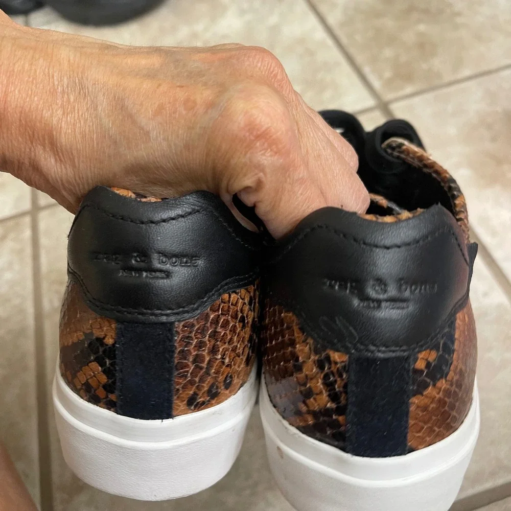 mens rag and bone Snake Skin Sneakers 37EU Or 7 US Lace Up‎ platform Laceup